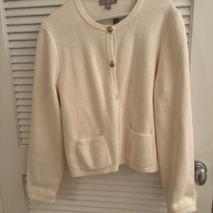 J.Crew Cream Cardigan with Gold Buttons
